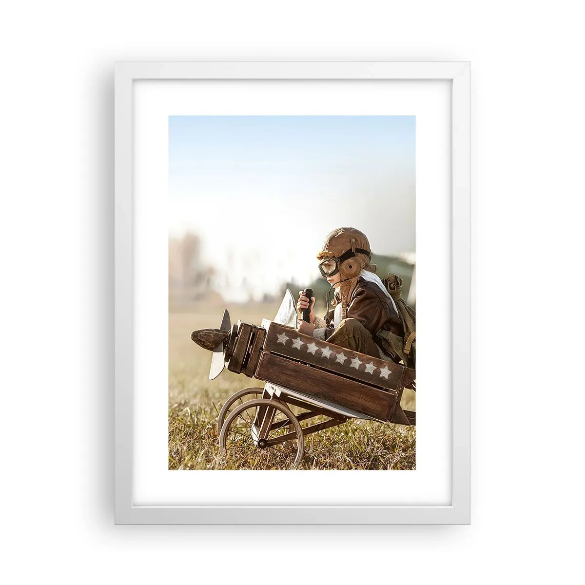 Poster in cornice bianca - Decollo verso i sogni - 30x40 cm