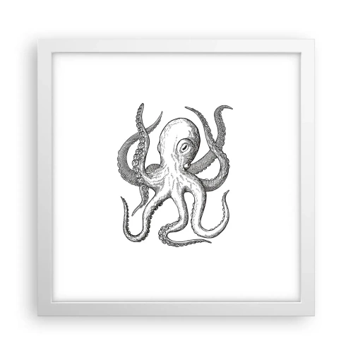 Poster in cornice bianca - Ballando con le onde - 30x30 cm