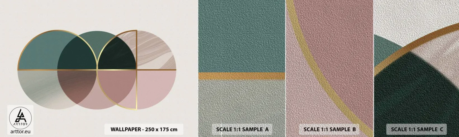 Campione di Fotomurale Premium Sand - Un cerchio dietro l'altro... - Astrazione, Pezzo, Modello moderno - 100x30 cm