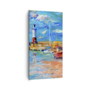 Quadro su tela - Stampe su Tela - Pomeriggio nell'insenatura multicolore - 65x120 cm
