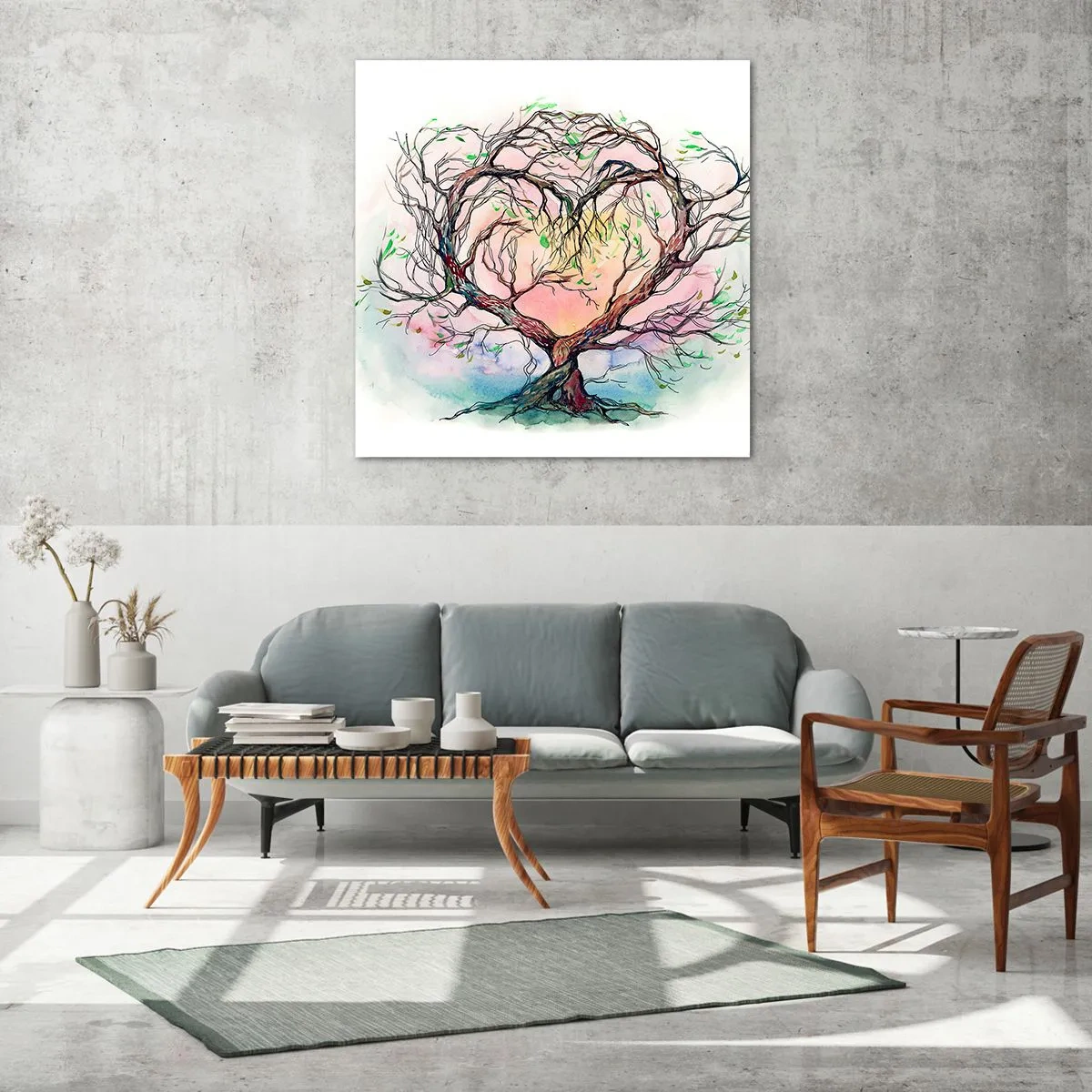 Quadro su vetro - Insieme contro le tempeste - 60x60 cm