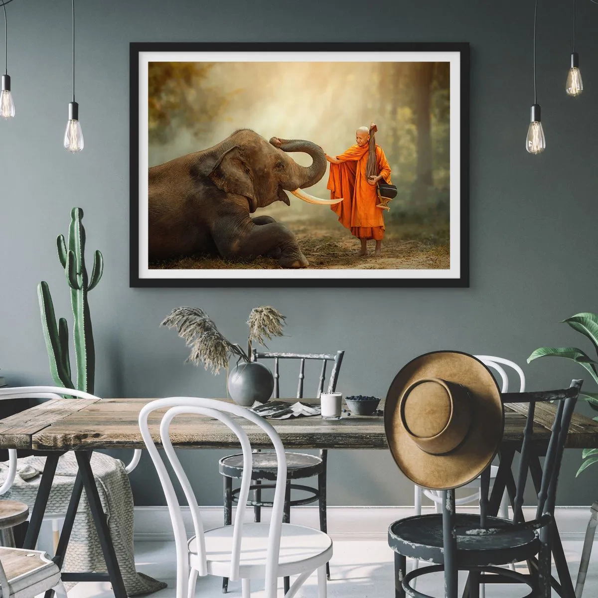 Poster in cornice nera - Incontro nel viaggio - 91x61 cm
