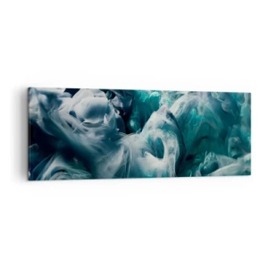 Quadro su tela - Stampe su Tela - Onde astratte dinamiche nelle tonalità del blu e del bianco - 140x50cm - Il movimento dei colori - Decorazione murale moderna per soggiorno e camera da letto ARTTOR