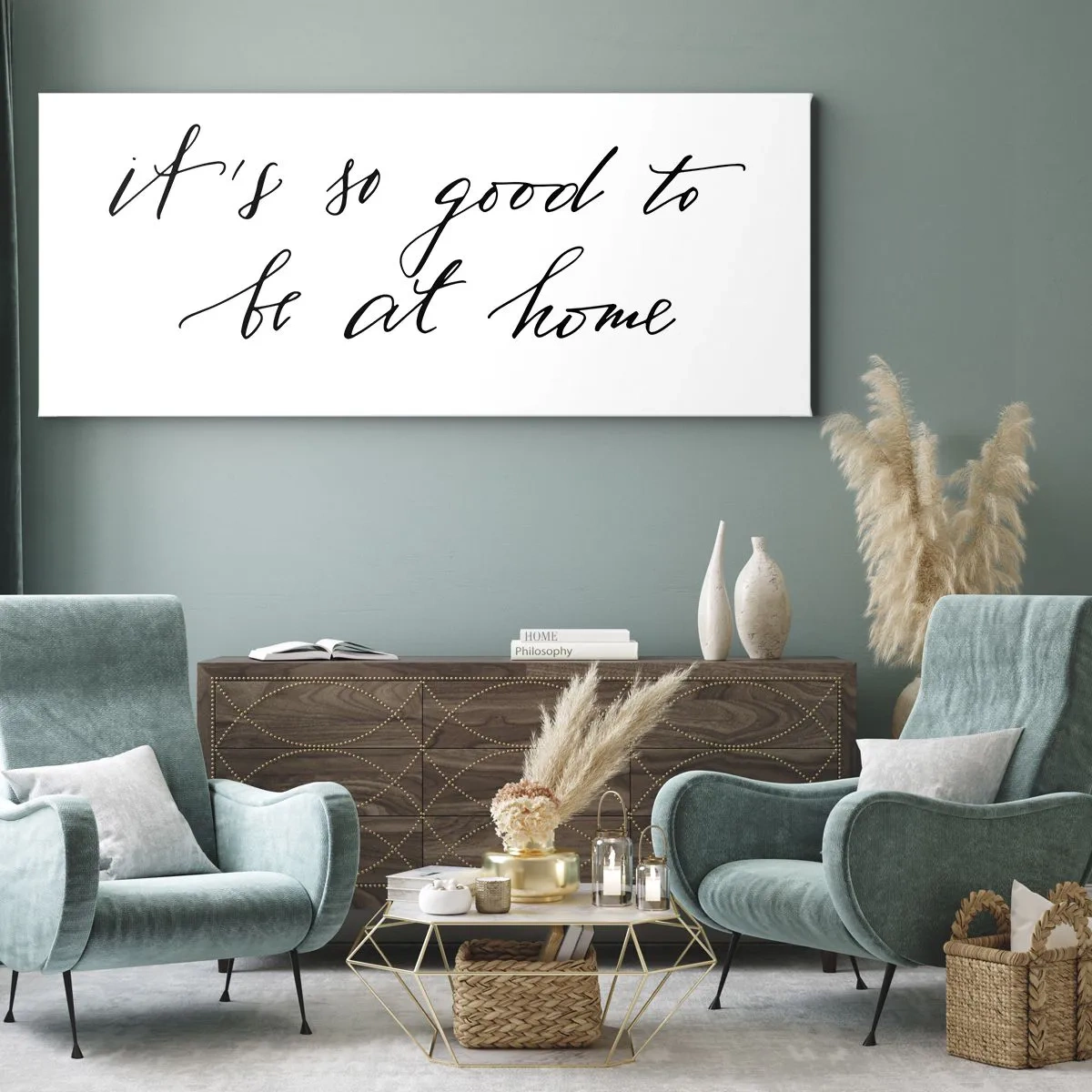 Quadro su tela - Stampe su Tela - Lettering in stile calligrafico su sfondo bianco - 140x50cm - Tutta la verità - Decorazione murale moderna per soggiorno e camera da letto ARTTOR