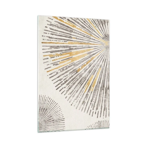 Quadro su vetro - Motivo astratto a forma di raggio - 70x100cm - La bellezza dei raggi - Decorazione murale moderna per soggiorno e camera da letto ARTTOR