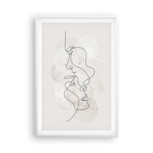 Poster in cornice bianca - Intrecciati in un abbraccio - 61x91 cm