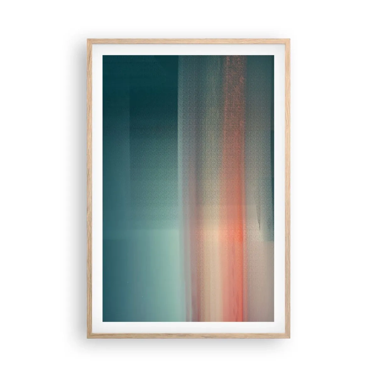 Poster in cornice rovere chiaro - Astrazione: onde di luce - 61x91 cm