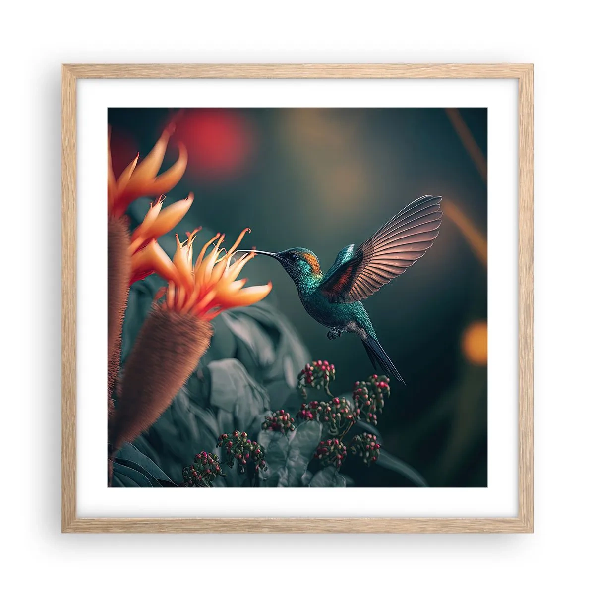 Poster in cornice rovere chiaro - Una vita davvero a colori - 50x50 cm