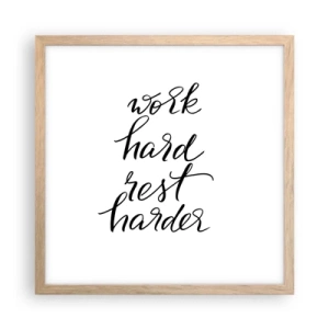 Poster in cornice rovere chiaro - L'equilibrio della vita - 40x40 cm