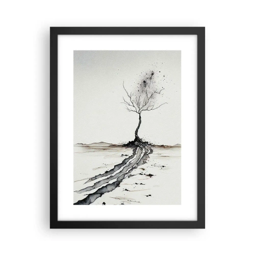 Poster in cornice nera - Malinconia invernale - 30x40 cm