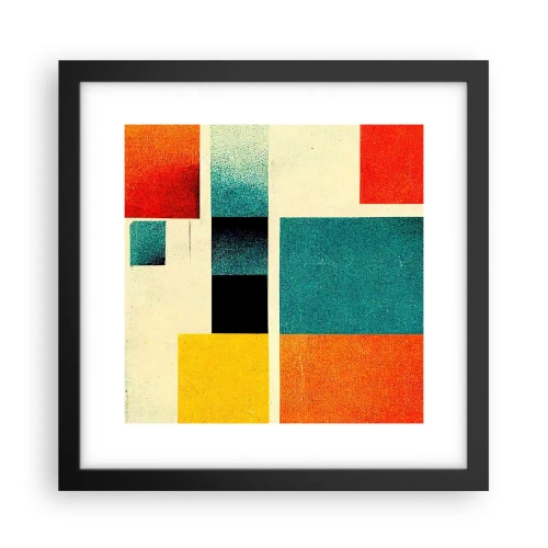 Poster in cornice nera - Astrazione geometrica: energia buona - 30x30 cm