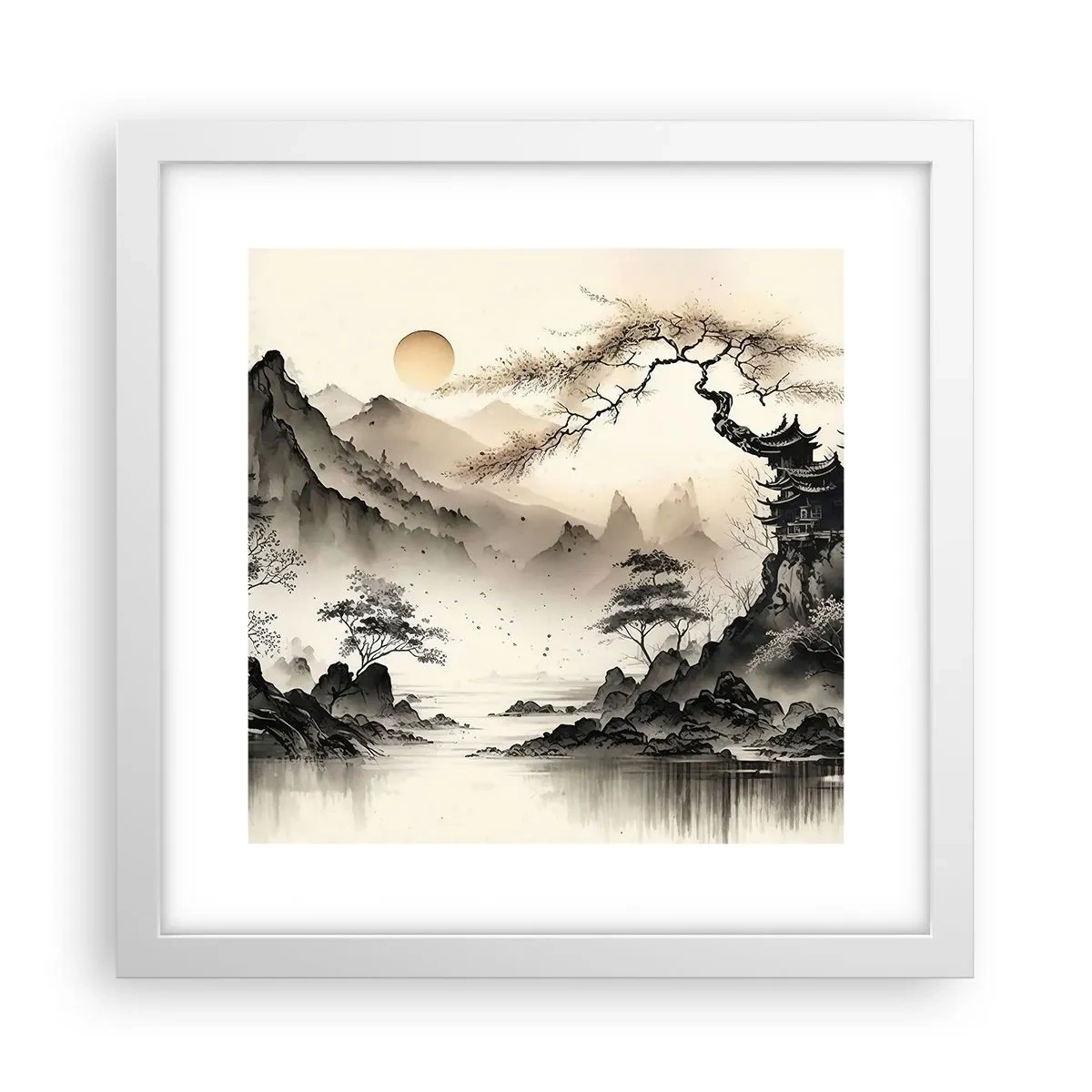 Poster in cornice bianca - Il fascino irripetibile dell'oriente - 30x30 cm