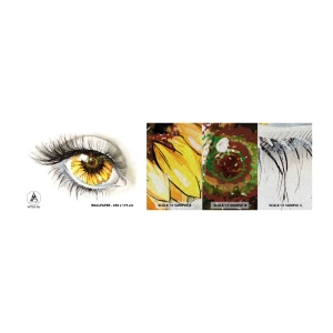 Campione di Fotomurale Premium Sand - Uno sguardo caldo come l'estate - Astrazione, Grafica, Occhio - 100x30 cm