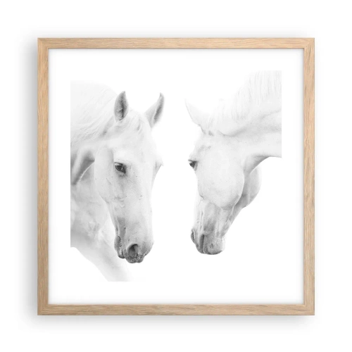 Poster in cornice rovere chiaro - È amicizia? - 40x40 cm