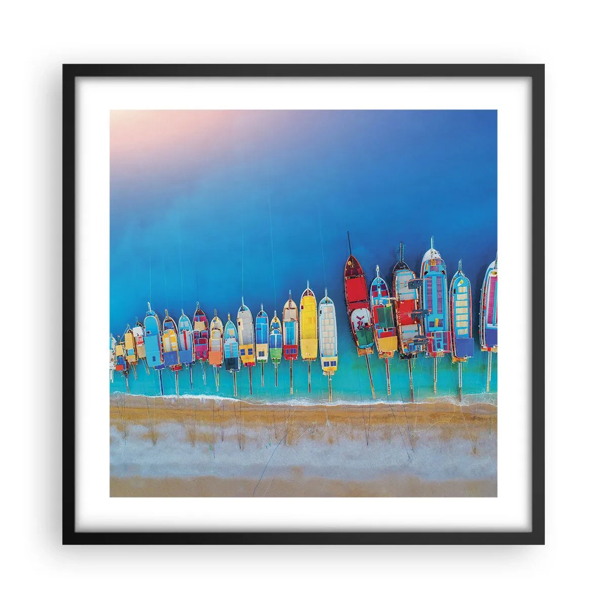 Poster in cornice nera - A volo d'uccello - 50x50 cm