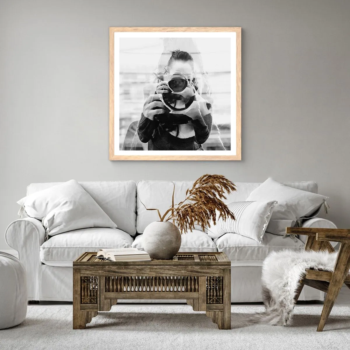 Poster in cornice rovere chiaro - Il creatore e il materiale - 50x50 cm