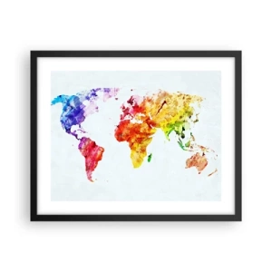 Poster in cornice nera - Tutti i colori del mondo - 50x40 cm