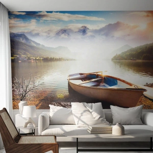Fotomurali Standard Eco - Sull'acqua grande e pura - Paesaggio, Lago, Montagne - 250x175 cm