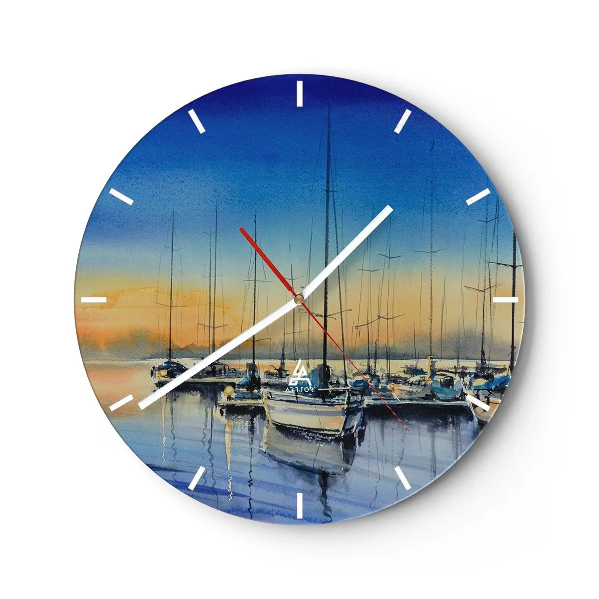 Orologio da parete - Orologio in Vetro - La fine di una buona giornata - 40x40 cm