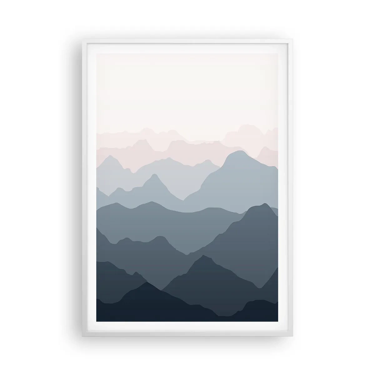 Poster in cornice bianca - Le onde dei monti - 70x100 cm