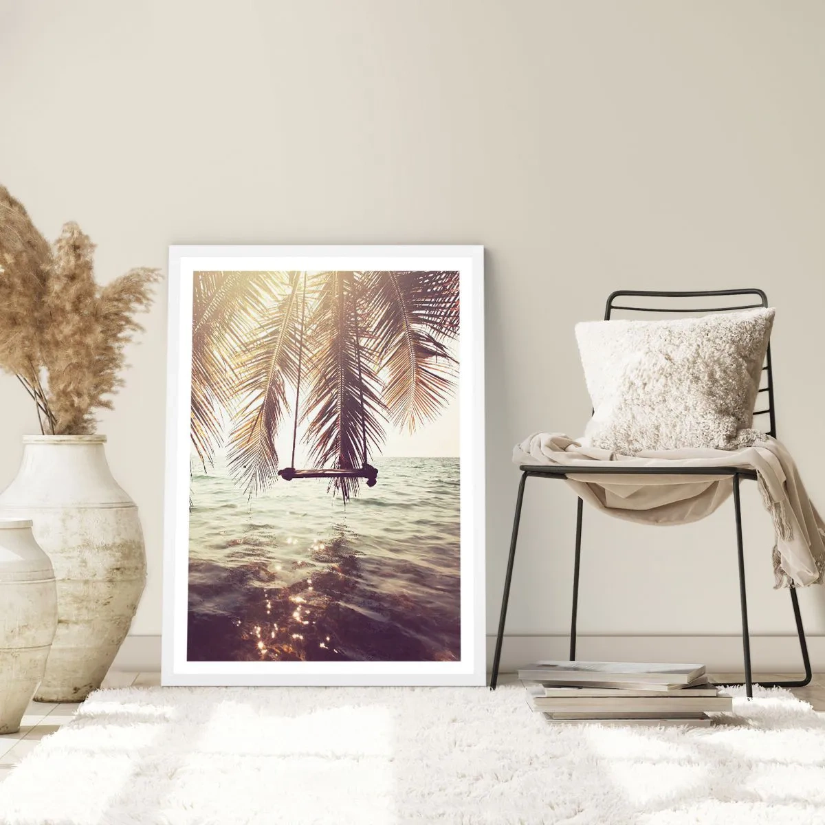 Poster in cornice bianca - Si può dondolare tra le nuvole a volontà - 61x91 cm