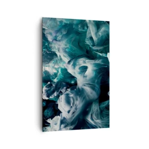 Quadro su tela - Stampe su Tela - Onde astratte dinamiche nelle tonalità del blu e del bianco - 80x120cm - Il movimento dei colori - Decorazione murale moderna per soggiorno e camera da letto ARTTOR