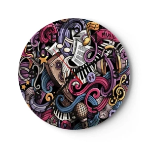 Orologio da parete - Orologio in Vetro - Melodia complicata - 40x40 cm