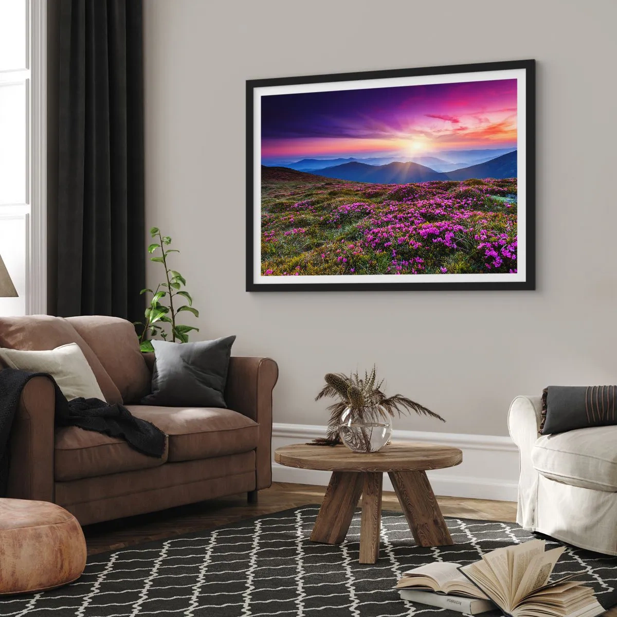 Poster in cornice nera - Il profumo dei fiori freschi del campo - 40x30 cm