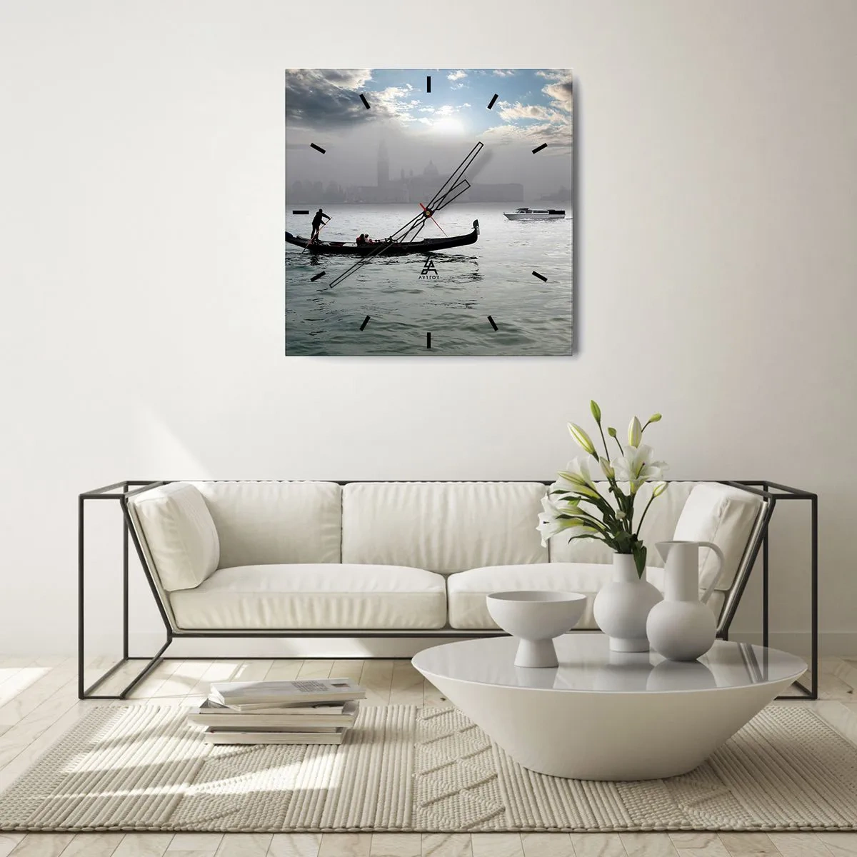 Orologio da parete - Orologio in Vetro - Città magica di acqua e nebbia - 30x30 cm