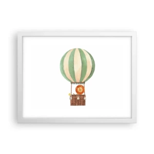 Poster in cornice bianca - I viaggi del leone - 40x30 cm