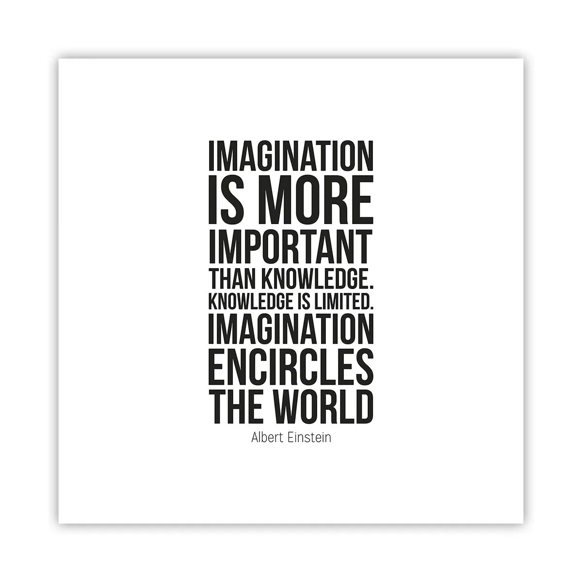 Poster - Einstein sul potere dell'immaginazione - 30x30 cm