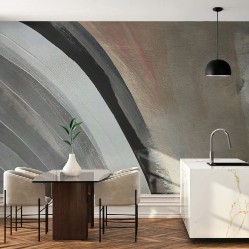 Fotomurale su misura Premium Canvas - Composizione: arco di nero e grigio - Astrazione, Pezzo, Arte Moderna