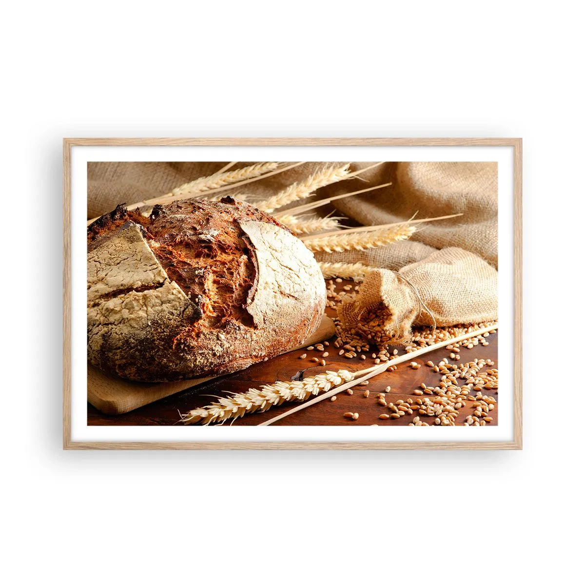 Poster in cornice rovere chiaro - Appetitoso, profumato, croccante - 91x61 cm