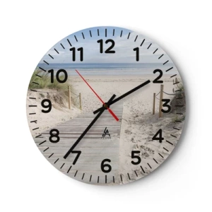 Orologio da parete - Orologio in Vetro - Fino all'orizzonte - 40x40 cm