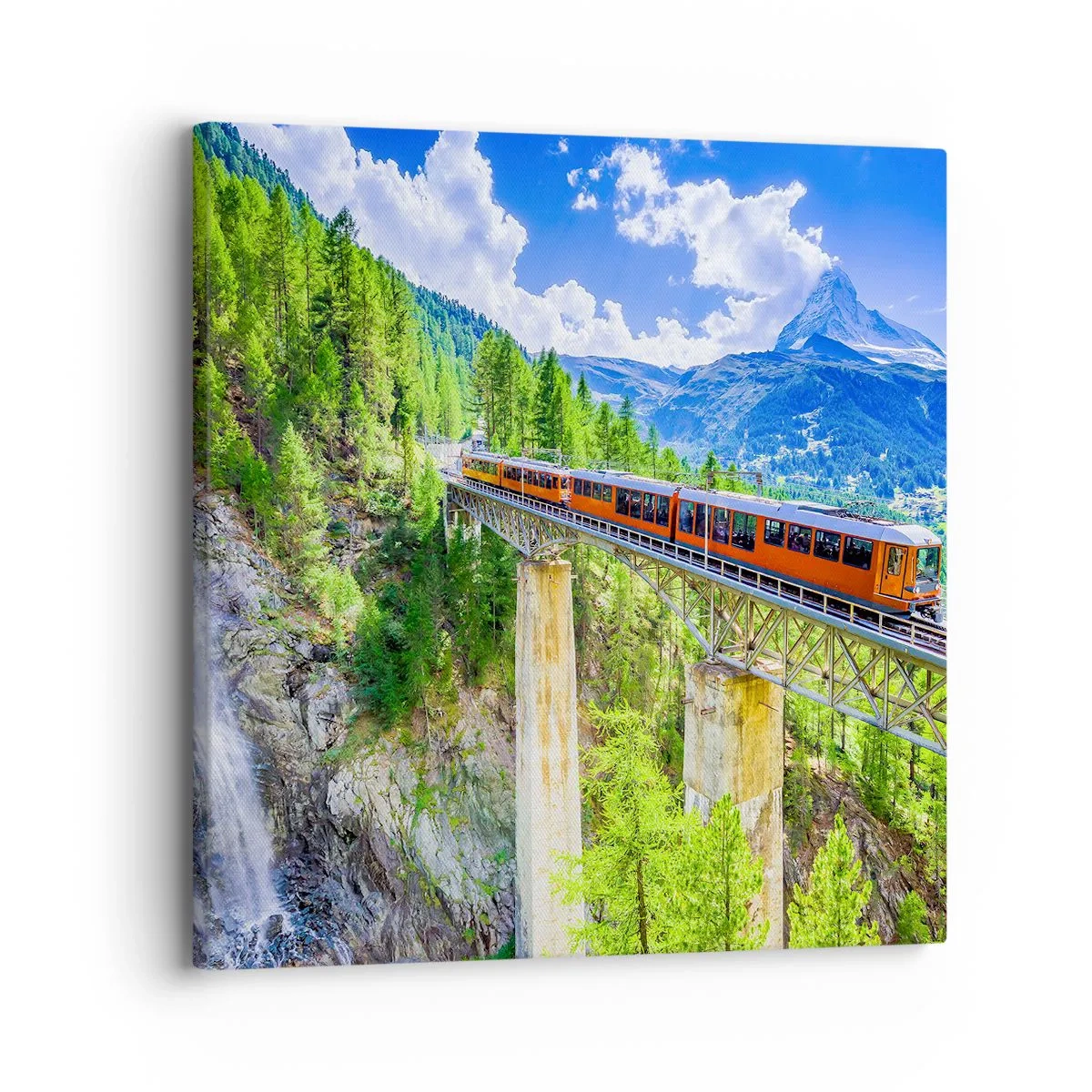 Quadro su tela - Stampe su Tela - Ferrovia alpina - 30x30 cm