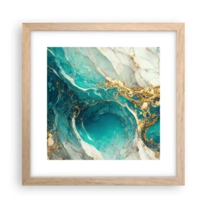 Poster in cornice rovere chiaro - Composizione con vene d'oro - 30x30 cm