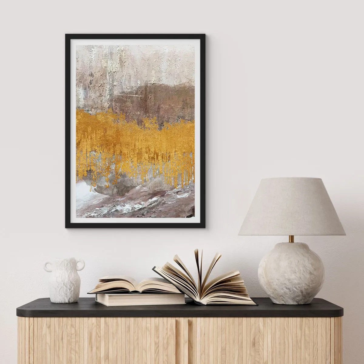 Poster in cornice nera - Soffio dorato - 50x70 cm