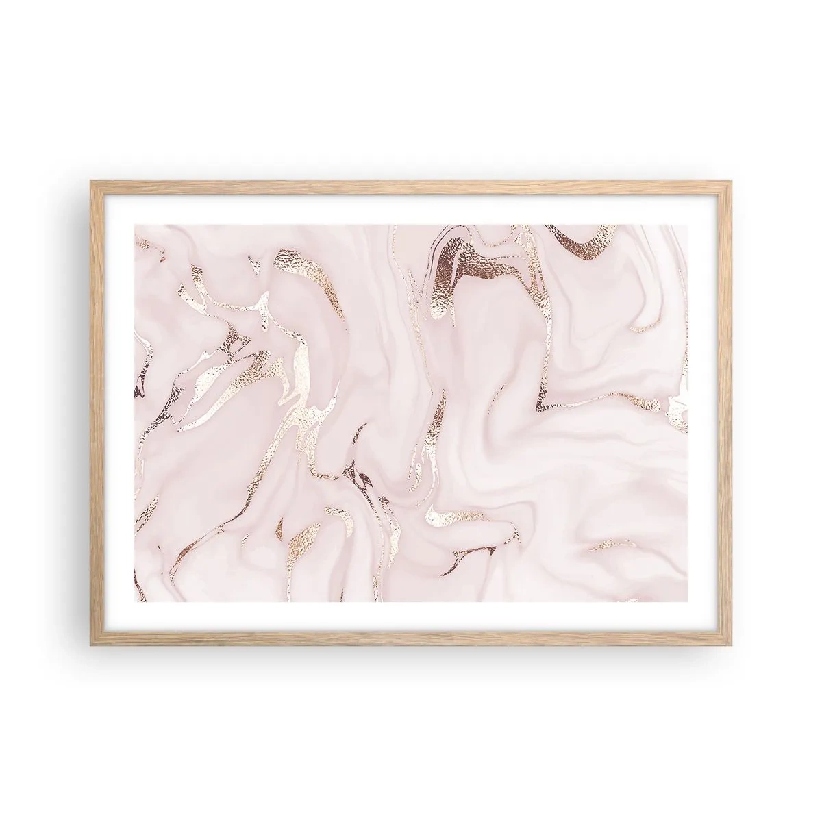 Poster in cornice rovere chiaro - Nella follia rosa - 70x50 cm