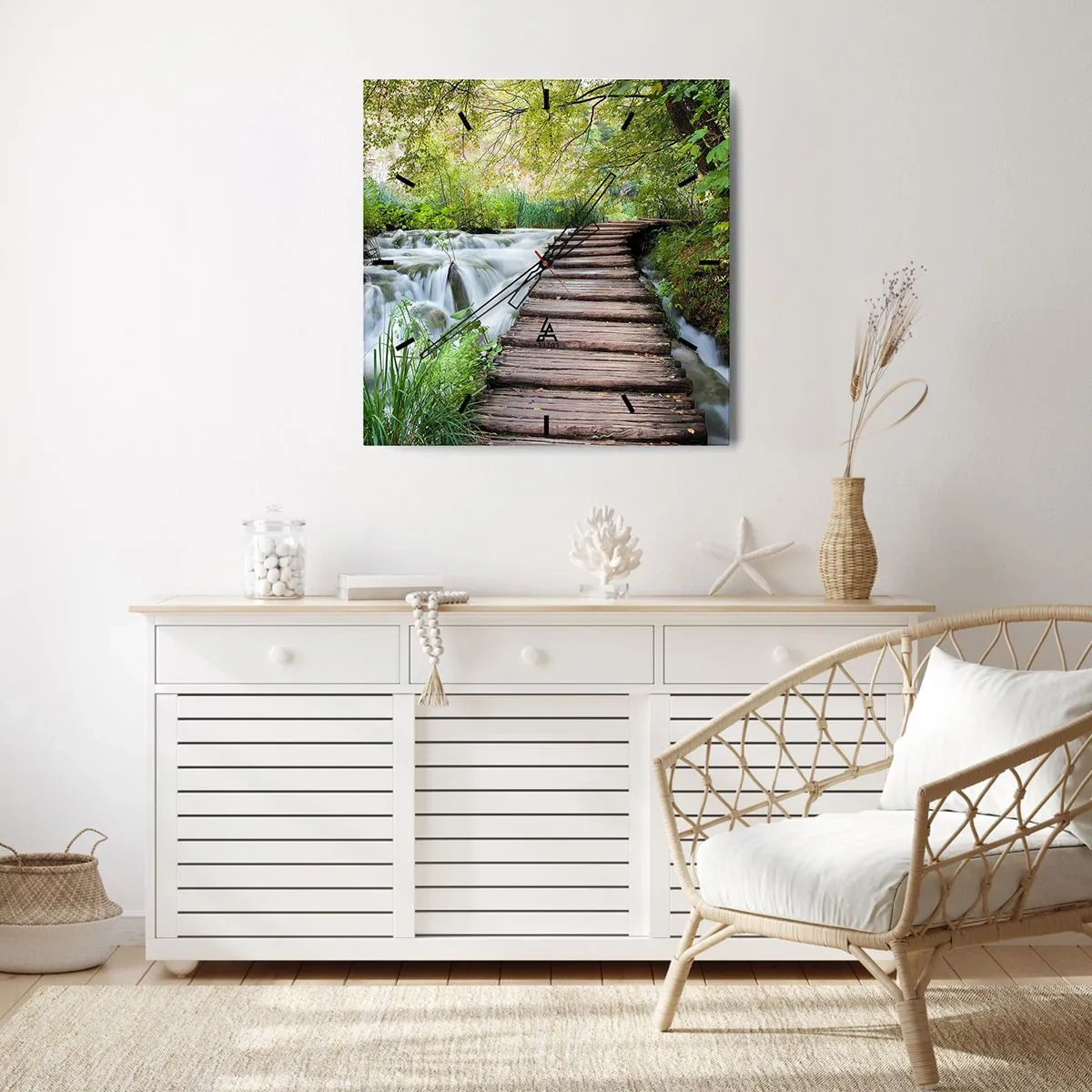 Orologio da parete - Orologio in Vetro - Acqua per niente tranquilla - 40x40 cm