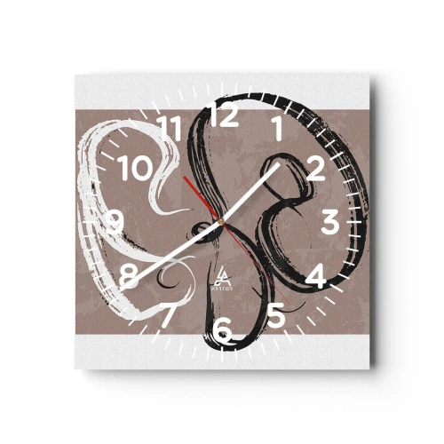 Orologio da parete - Orologio in Vetro - Composizione: alla ricerca della pienezza - 30x30 cm