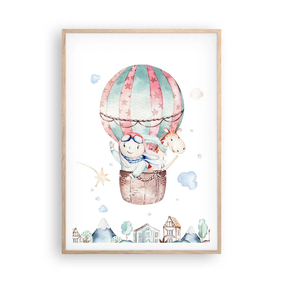 Poster in cornice rovere chiaro - Torniamo presto! - 70x100 cm