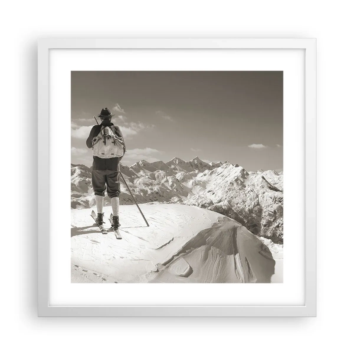 Poster in cornice bianca - E i monti sono immutabili - 40x40 cm