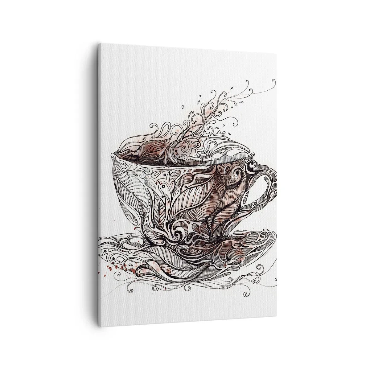 Quadro su tela - Stampe su Tela - Tazza da caffè decorativa con motivo artistico - 50x70cm - Il tè fa bene a tutto - Decorazione murale moderna per soggiorno e camera da letto ARTTOR