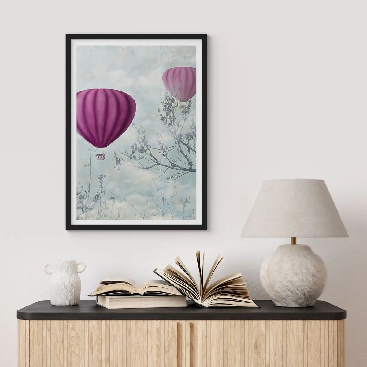 Poster in cornice nera - Come navi nel cielo - 61x91 cm