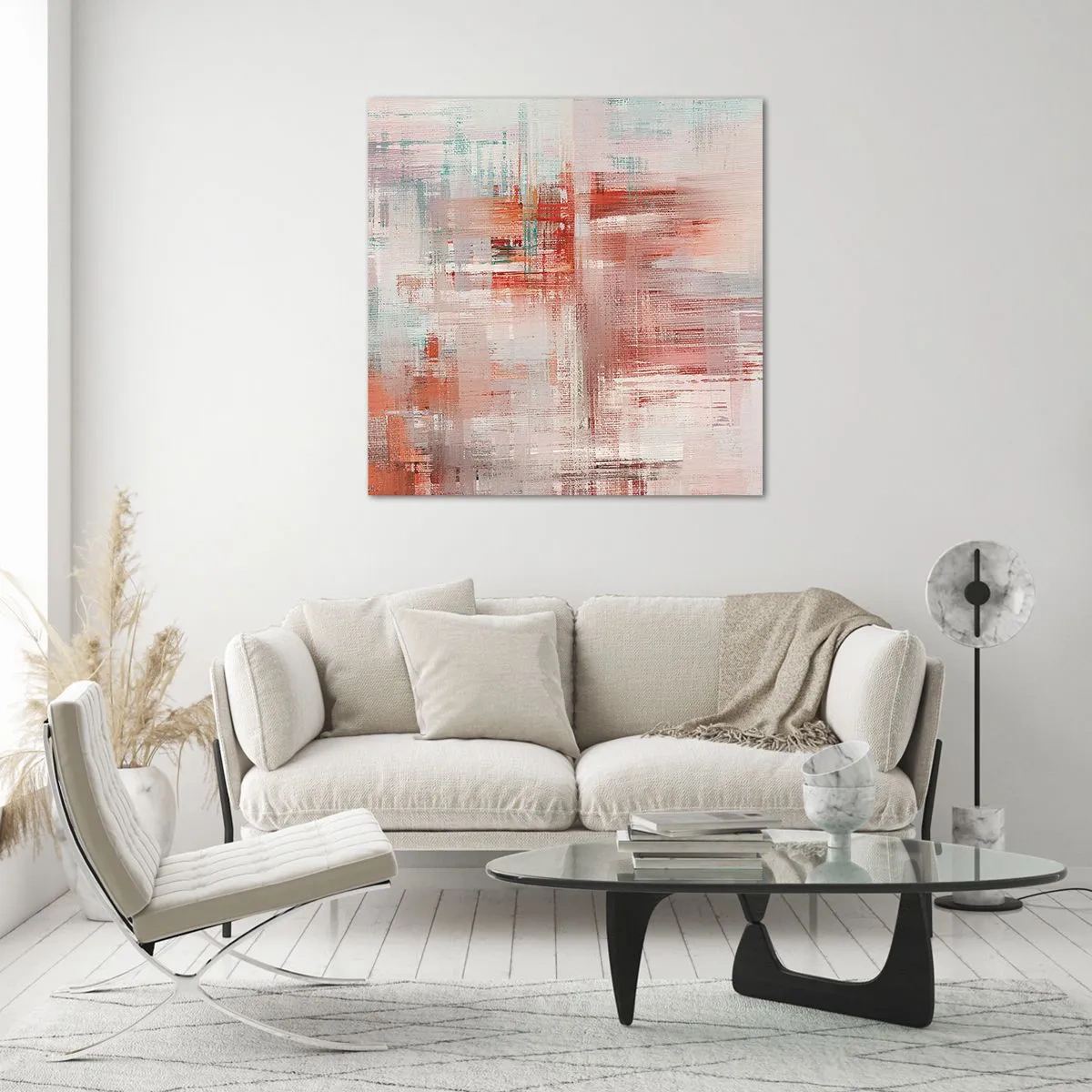 Quadro su vetro - Nebbiose e rosate - 60x60 cm