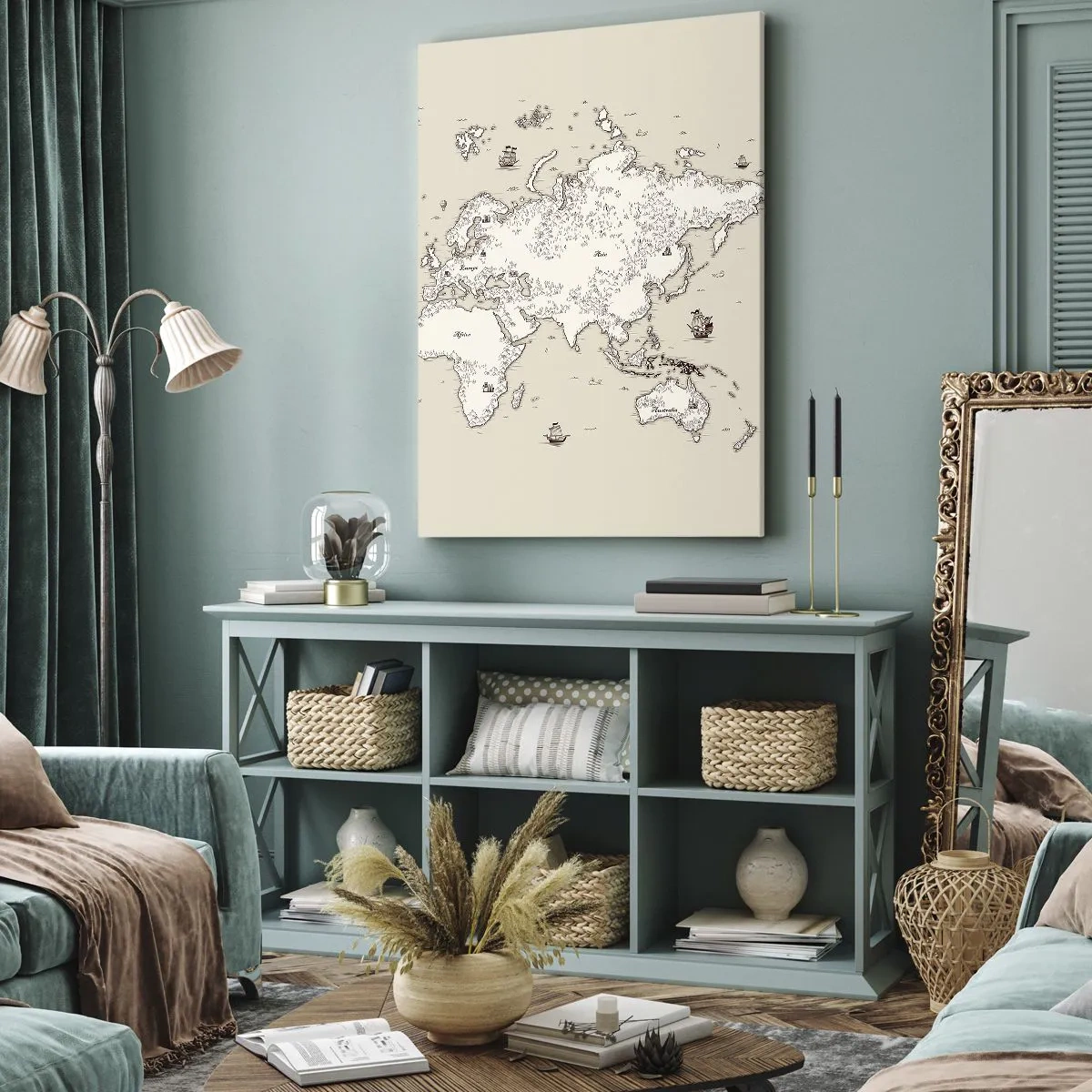 Quadro su tela - Stampe su Tela - Il viaggio attorno al mondo - 65x120 cm