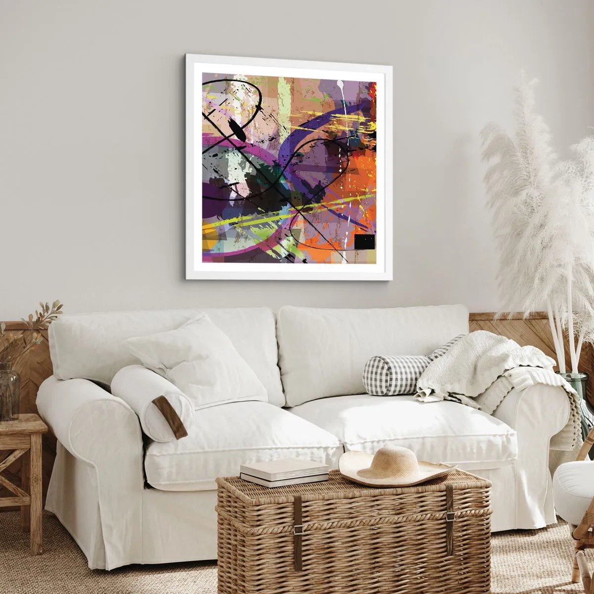 Poster in cornice bianca - Per la via diritta o tortuosa - 50x50 cm