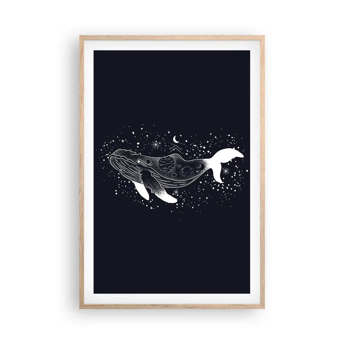 Poster in cornice rovere chiaro - Nell'oceano dell'universo - 61x91 cm