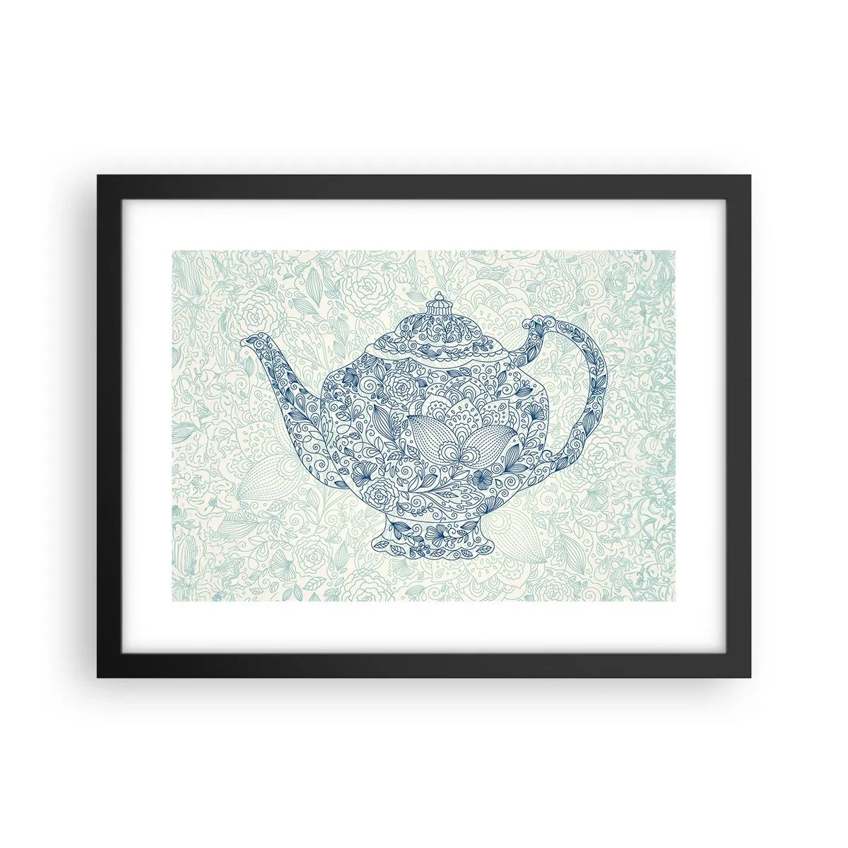 Poster in cornice nera - Magia del tè - 40x30 cm