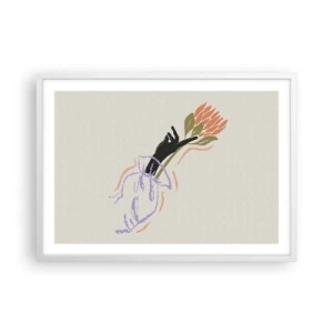 Poster in cornice bianca - Tocco delicato - 70x50 cm